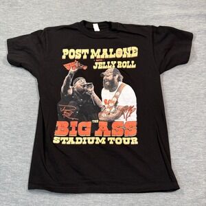 Post Malone Jelly Roll Shirt M Black The Big Ass Stadium Tour 2025‎ Tee Concert
